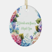 Elegant Hydrangea Blume Sentiment Keramik Ornament (Rechts)