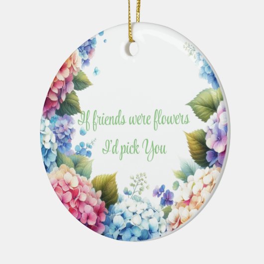 Elegant Hydrangea Blume Sentiment Keramik Ornament (Links)