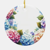 Elegant Hydrangea Blume Sentiment Keramik Ornament (Hinten)