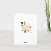 Elegant Hydrangea Blush Pink Floral Wedding Dankeskarte (Rückseite)