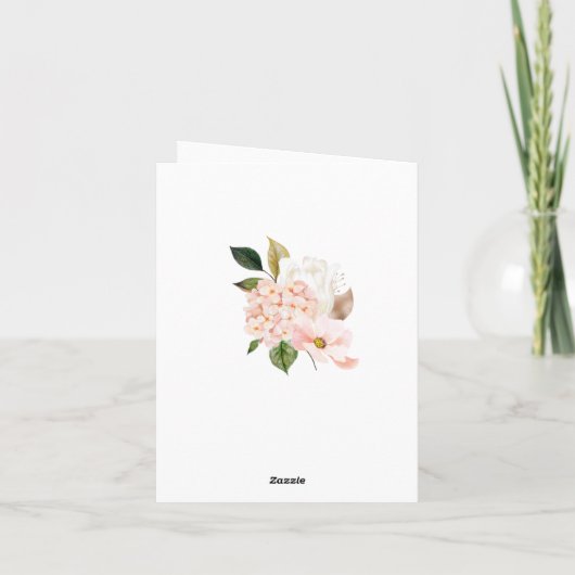 Elegant Hydrangea Blush Pink Floral Wedding Dankeskarte (Rückseite)