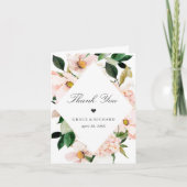 Elegant Hydrangea Blush Pink Floral Wedding Dankeskarte (Vorderseite)