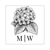 *Elegant Hydrangea Bouquet Wedding Couple Initials Gummistempel (Prägung)