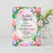 Elegant Hydrangea Brautparty Einladung (Stehend Vorderseite)