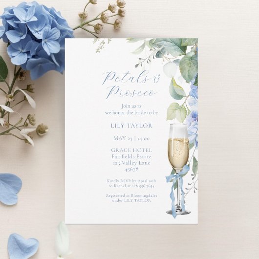Elegant Hydrangea Bridal Shower Invitation