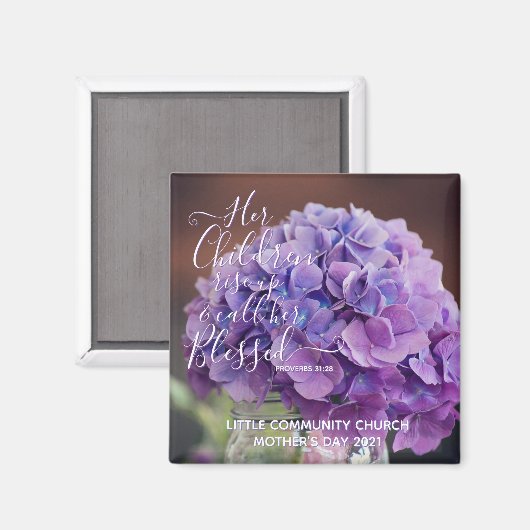 Elegant Hydrangea Christlich Mütter Day Verse Magnet (Vorderseite/Rückseite)