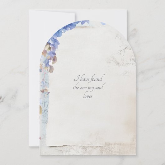 Elegant Hydrangea Floral Arch Wedding Einladung (Rückseite)