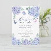 Elegant Hydrangea Floral Garden Baby Shower Einladung (Stehend Vorderseite)