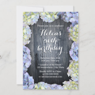 Elegant Hydrangea Floral Geburtstagsparty Einladung