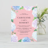 Elegant Hydrangea Floral Wedding Einladung (Stehend Vorderseite)