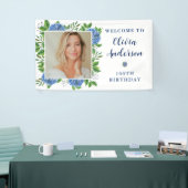 Elegant Hydrangea Foto 100. Geburtstagsparty Banner (Messeveranstaltung)