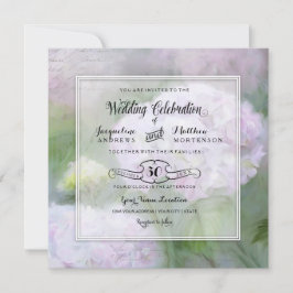 Elegant Hydrangea Garden Blumenschrift Typografie Einladung