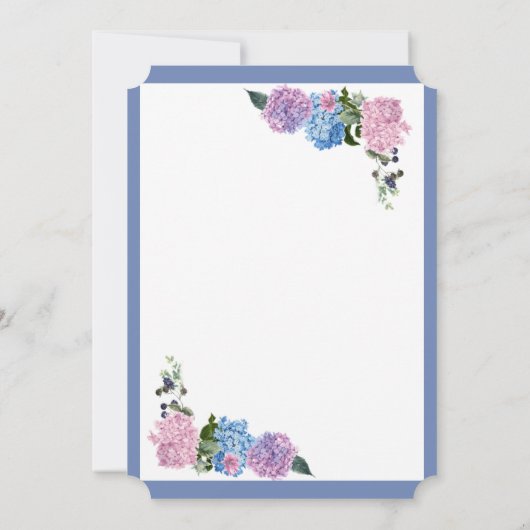 Elegant Hydrangea Hochzeit Einladung (Rückseite)