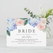 Elegant Hydrangea Horizontal Bride Brautparty Einladung (Stehend Vorderseite)