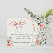 Elegant Hydrangea | Horizontales Brautparty Einladung (Stehend Vorderseite)