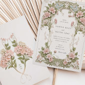 Elegant Hydrangea Jugendstil-Hochzeit Einladung