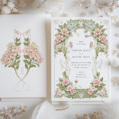 Elegant Hydrangea Jugendstil-Hochzeit Einladung