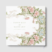 Elegant Hydrangea Jugendstil-Hochzeit Gästebuch (Rückseite)