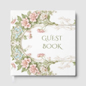 Elegant Hydrangea Jugendstil-Hochzeit Gästebuch (Vorderseite)