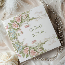 Elegant Hydrangea Jugendstil-Hochzeit Gästebuch