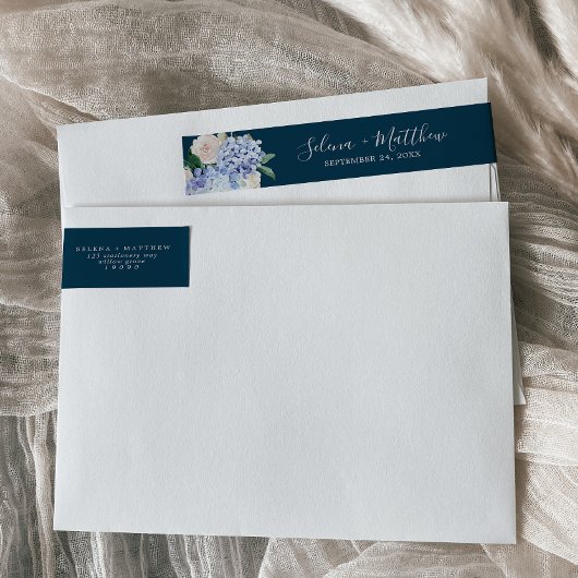 Elegant Hydrangea Marine Wedding Wrap rund um Labe