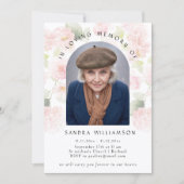 Elegant Hydrangea Memorial Photo Announcement Einladung (Vorderseite)