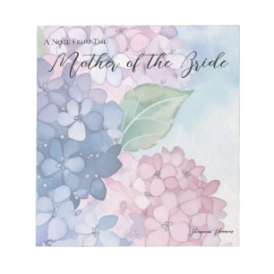 Elegant Hydrangea Mutter des Bride Notepad Notizblock