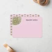 Elegant Hydrangea Personalisiert Stationery Pink Mitteilungskarte (Vorderseite/Rückseite Beispiel)