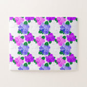 Elegant Hydrangea Pink Purple Flowers Bouquet Puzzle (Horizontal)