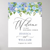 Elegant Hydrangea PROBE DINNER Begrüßungszeichen Poster (Vorne)