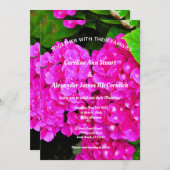 Elegant Hydrangea Rosa Blumenfotografie Hochzeit Einladung (Vorne/Hinten)