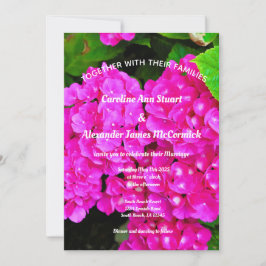 Elegant Hydrangea Rosa Blumenfotografie Hochzeit Einladung