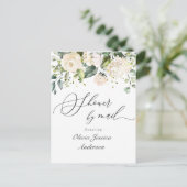 Elegant Hydrangea Rose Brautparty per Post Postkarte (Stehend Vorderseite)