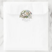 Elegant Hydrangea Rose Floral Wedding              Runder Aufkleber (Tasche)