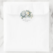 Elegant Hydrangea Rose Floral Wedding              Runder Aufkleber (Tasche)