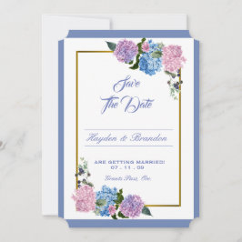 Elegant Hydrangea Save the Date Karte