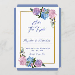 Elegant Hydrangea Save the Date Karte
