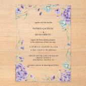 Elegant Hydrangea Wasserfarbe Blumenhochzeit Acryleinladungen (Vorderseite)