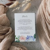 Elegant Hydrangea Wedding Details Enclosure Card Begleitkarte