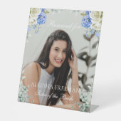 Elegant Hydrangea Wedding Reserved Memorial Chair Sockelschild (Vorderseite)