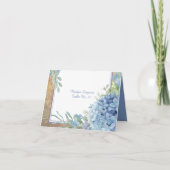 Elegant Hydrangea Wedding Typografy Gästekarte Dankeskarte (Vorderseite)