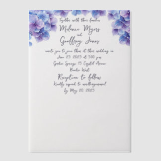 Elegant Hydrangea Wedding Vellum Einladung