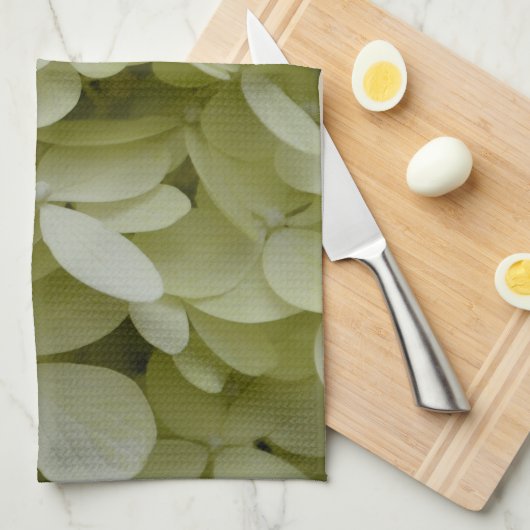 Elegant Hydrangeas Celadon Green Blume Geschirrtuch (Viertel Falte)