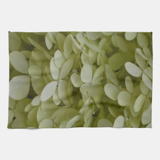 Elegant Hydrangeas Celadon Green Blume Geschirrtuch (Horizontal)