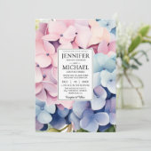 Elegant Hydrangeas Hochzeiten Einladungen (Stehend Vorderseite)