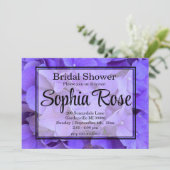 Elegant Hydrangeas Lavender lila Brautparty Einladung (Stehend Vorderseite)
