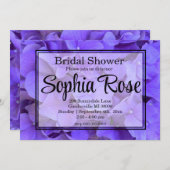 Elegant Hydrangeas Lavender lila Brautparty Einladung (Vorne/Hinten)
