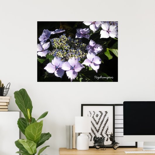 Elegant Hydrangeas Poster (Heimbüro)