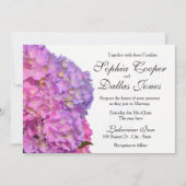 Elegant Hydrangeas rosa violette Blumen Hochzeit Einladung (Vorderseite)