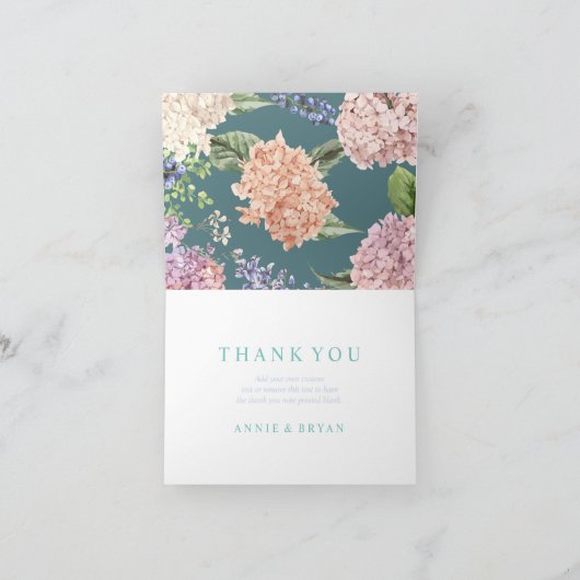Elegant Hydrangeas Vielen Dank Karten (Innenseite)